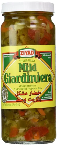 Vista 9 de Ziyad Giardiniera Hot Mediterranean Peppers Mix, Chicago, ideal para sándwiches y ensaladas de huevo, pizza, carne de res italiana, 32 onzas