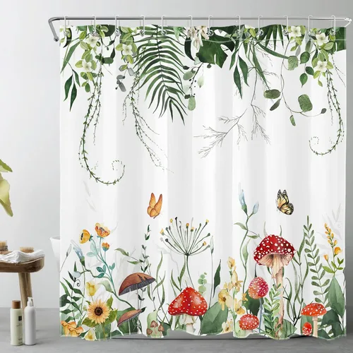 Vista 30 de LB Cortina de ducha de fútbol americano, juego deportivo, acuarela, fondo negro, cortina de baño de dibujos animados, tela de poliéster decorativa