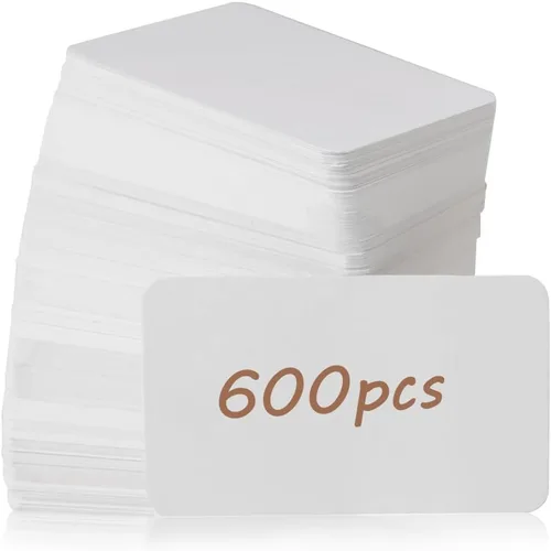 Vista 11 de Primbeeks 300 tarjetas de visita prémium (6 colores Kraft, en blanco, pequeñas 3.5 x 2.2 pulgadas, lisas)