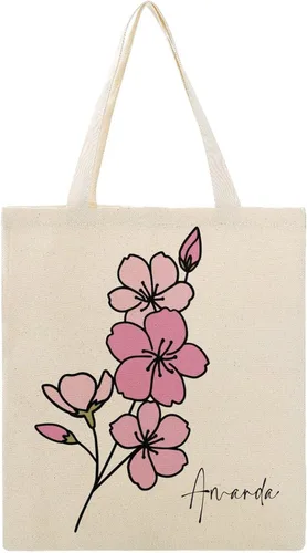 Vista 19 de Bolso de mano personalizado de la flor del nacimiento del mes del nacimiento