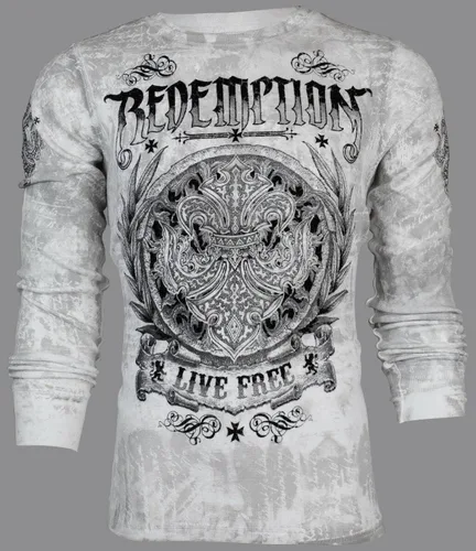 Vista 3 de Archaic by Affliction - Camisa térmica de manga larga para hombre, Blanco