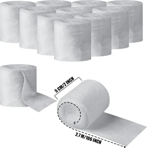 Vista 2 de Nuanchu 12 rollos de tela de yeso acolchado de algodón médico, 2 pulgadas x 8.8 pies