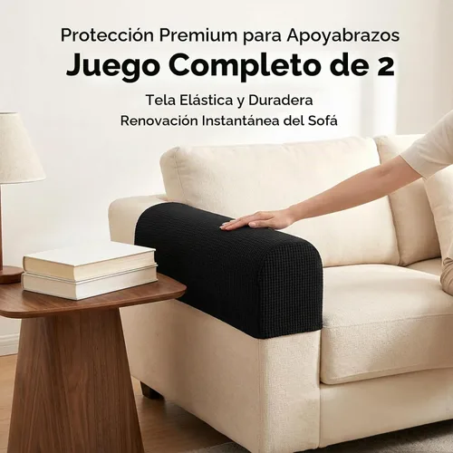 Vista 2 de RAINFLOW Juego de 2 fundas elásticas para reposabrazos de sofá