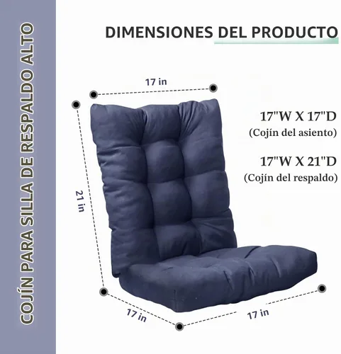 Vista 4 de 2 Pack Cojines para Silla Mecedora Tumbona Sun Lounge Chaise Cojines para Patio Colchón para Exteriores Sillón Reclinable Interior Exterior Borgoña