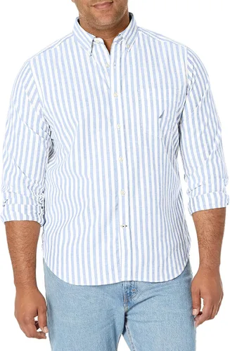 Vista 17 de Nautica - Camisa clásica para hombre, manga larga, con botones y elástica Índigo