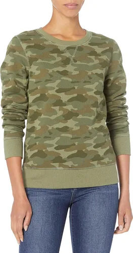 Vista 24 de Amazon Essentials Sudadera de forro polar con cuello redondo y manga larga para mujer Rayas horizontales blanco marino
