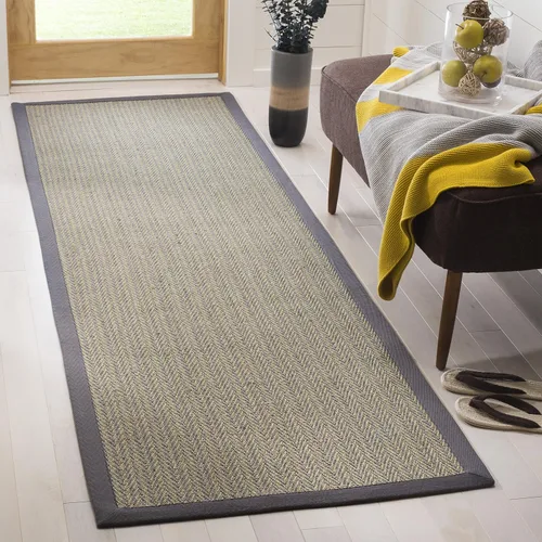 Vista 8 de SAFAVIEH Natural Fiber Collection NF444A - Alfombra decorativa de 2 pies 6 pulgadas x 4 pies, diseño de sisal de espiga de borde de espiga, fácil