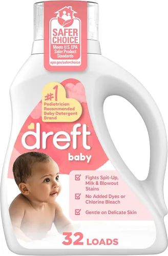 Vista 14 de Dreft - Detergente líquido para ropa para bebés, aborda el 100% de las manchas comunes de bebés, detergente para ropa, 42 onzas líquidas, 32 cargas