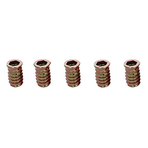 Vista 21 de MroMax 20 piezas de insertos de tuerca para muebles M6x10mm, acero al carbono, zincado, hexagonal interno, tornillo con brida, insertos de madera