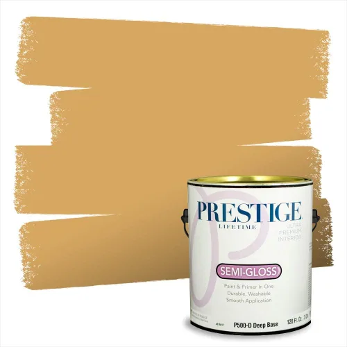 Vista 179 de PRESTIGE Pinturas de pintura exterior e imprimación en uno, 1 galón, plano, combinación comparable de Benjamin Moore* Manzanilla*