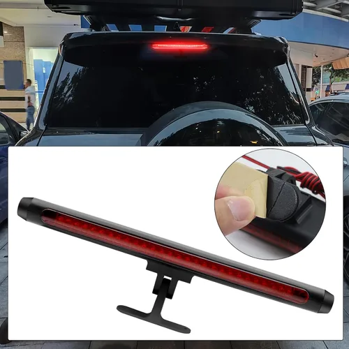 Vista 5 de Tercera luz LED de freno, luz trasera central de montaje alto, barra de luz roja universal para remolque, para automóvil, SUV, camión, 28 LED de 12