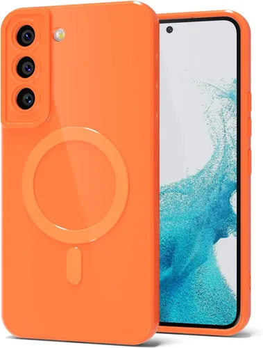 Vista 139 de Svanove Funda magnética de silicona para Samsung Galaxy S22, compatible con Magsafe, bonita funda para mujer, goma de gelatina brillante delgada