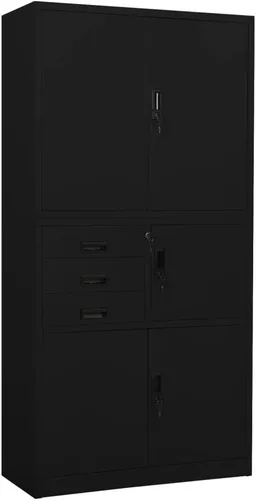 Vista 18 de Archivador de metal de 2 cajones, archivador de acero para oficina con cerradura para el hogar y la oficina, 35.4 x 18.1 x 28.5 pulgadas (blanco)