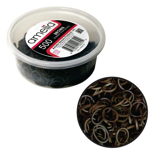 Vista 18 de 500 unidades de gomitas en contenedor de rejillas para colas de caballo y trenzas., Negro