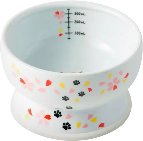 Vista 14 de NECOICHI - Cuenco elevado para agua para gatos, elevado, con líneas de medición, apto para lavavajillas y microondas (gato, extra alto) color blanco
