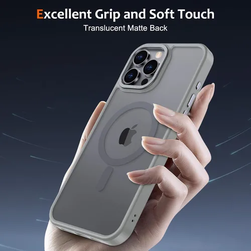 Vista 942 de Anuck - Funda magnética para iPhone 11 compatible con MagSafe, carcasa trasera mate translúcida dura, borde de TPU, delgada, resistente a impactos
