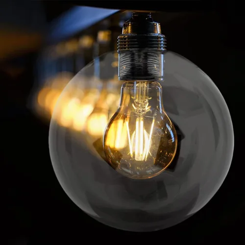 Vista 4 de Globo de luz de vidrio transparente esférico pantalla de cristal G9 roscada burbuja para luz (4.724 in) lámpara poste sombra