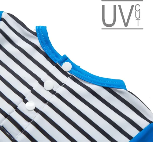 Vista 6 de Traje de baño para bebé niño con protección solar UPF 50+, de una pieza, con gorro