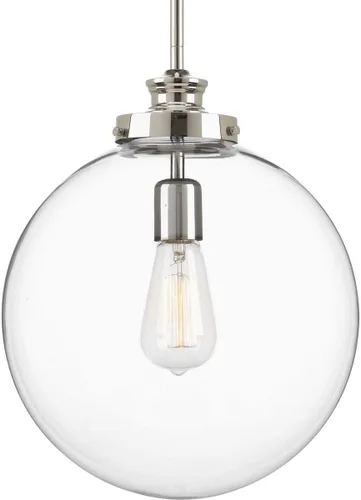 Vista 17 de Penn Collection - Lámpara colgante de cristal transparente (latón natural)