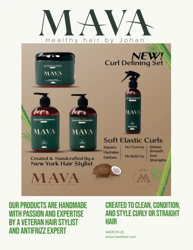 Vista 5 de Mava Champú artesanal antiencrespamiento con queratina y extracto de bambú, suavizado superior, 16 oz.