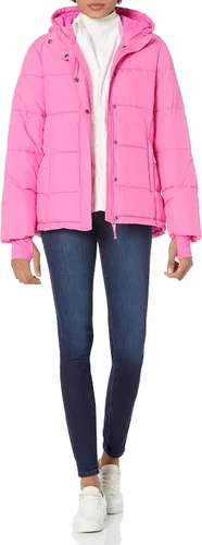 Vista 4 de Tienda Essentials - Abrigo inflado y pesado de manga larga con capucha para mujer (disponible en talla extragrande)