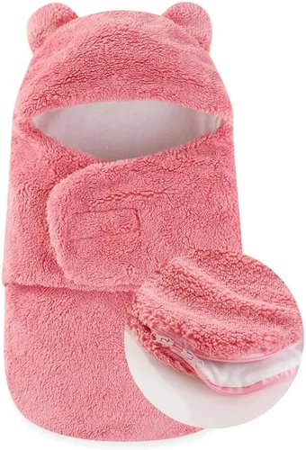 Vista 23 de AiWMGL Manta de Forro Polar para Bebé de Invierno 0-3 Meses Niños Niñas Envoltura Ajustable para Recién Nacido Suave y Cálida Saco de Dormir de Felpa
