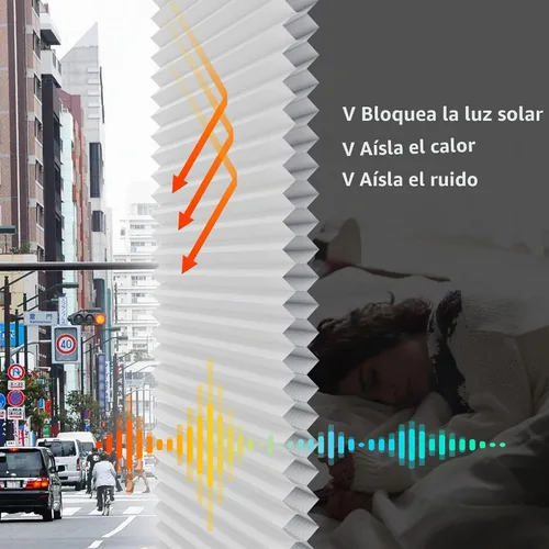Vista 4 de Hoeflife Persianas celulares opacas sin cordones, persianas de tragaluz para ventanas, persianas de techo para el hogar, oscurecimiento
