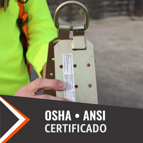 Vista 4 de Anclaje de techo reutilizable, 1 unidad, compatible con OSHA y ANSI, anclaje temporal de protección contra caídas de techo, ligero, anclaje