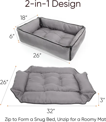 Vista 4 de Cama de perro impermeable Oxford, alfombrilla plegable para jaula para perros pequeños y medianos, almohadilla ortopédica para mascotas con algodón