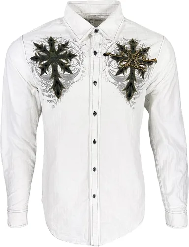 Vista 2 de Xtreme Couture by Affliction - Camisa con botones para hombre, color blanco