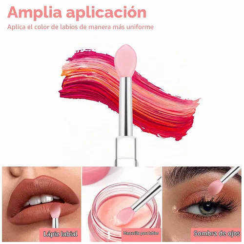 Vista 3 de Aplicadores de máscara de labios reutilizables, juego de 6 brochas de silicona para labios y lápiz labial