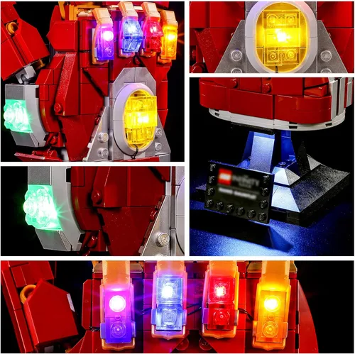 Vista 4 de YEABRICKS Luz LED para Lego 76223 Marvel Nano Gauntlet Modelo de bloques de construcción (juego de Lego no incluido)
