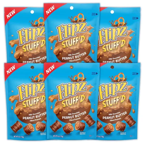Vista 14 de Flipz Pretzels cubiertos de chocolate oscuro (4 onzas, paquete de 6), aperitivo perfecto dulce, salado y crujiente para adultos y niños