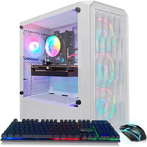 Vista 8 de STGAubron Computadora de escritorio para videojuegos, AMD Ryzen 3 3200G 3.6 GHz, Radeon RX 580 8G GDDR5, 16G RAM, 512G SSD, WiFi 600M, BT 5.0