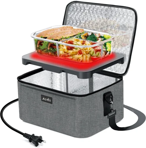 Vista 8 de Aotto Caja de Almuerzo Eléctrica Portátil con Horno - Calentador de Alimentos de 80W, Lonchera Calentada para Adultos, Trabajo, Viaje, Cocina