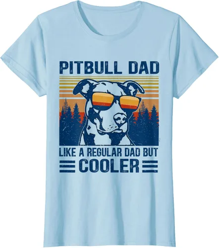 Vista 5 de Camiseta divertida retro de Pitbull Dad Like A Regular Dad But Cooler Gris Oscuro
