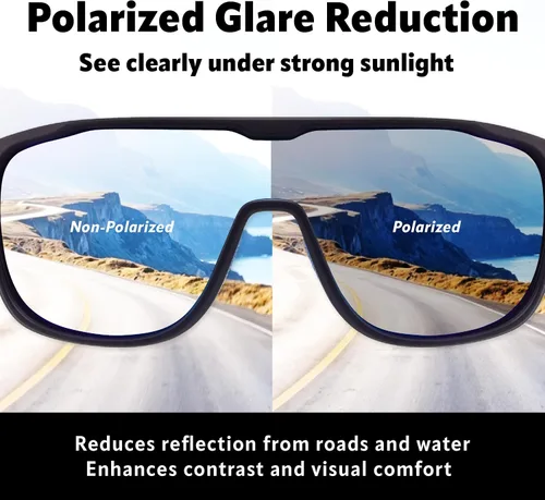 Vista 5 de MARS Lifestyle Gafas de sol polarizadas al aire libre UV400 Anti-agua de mar Mujeres Hombres Adulto Adolescente Correr Pesca Deportes