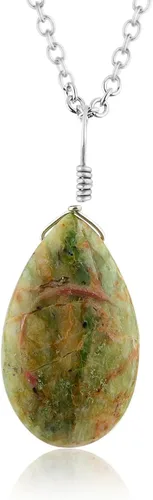 Vista 12 de Collar con colgante de piedras preciosas naturales, cristales curativos, delicadas piedras de lágrima, joyería bohemia hecha a mano, piedra