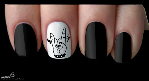Vista 4 de Adhesivo decorativo para uñas Hard Rock Music