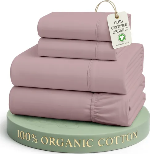 Vista 53 de LANE LINEN - Juego de 2 sábanas de fibras largas 100 % algodón orgánico, percal de fibras largas, ultrasuave y transpirable, para colchones de hasta