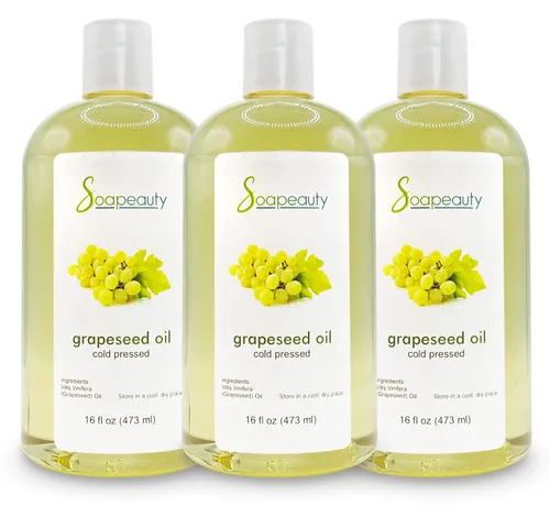 Vista 7 de Aceite de uva prensado en frío sin refinar 100% natural disponible a granel Portador para aceites esenciales, cara, piel, crema hidratante