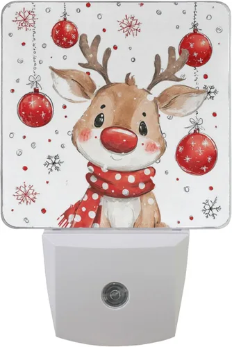 Vista 12 de Vdsrup Juego de 2 luces nocturnas de muñeco de nieve de invierno, luces nocturnas con forma de pájaro cardenal, luz nocturna LED enchufable, lámpara