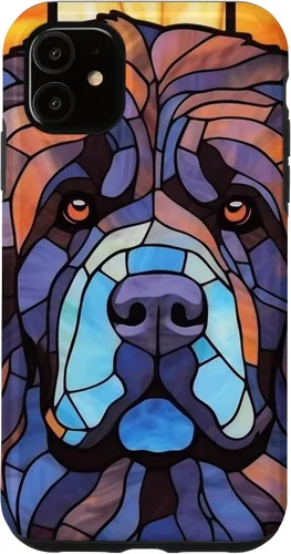 Vista 8 de Newfoundland Dog Stained Glass Case for iPhone 17