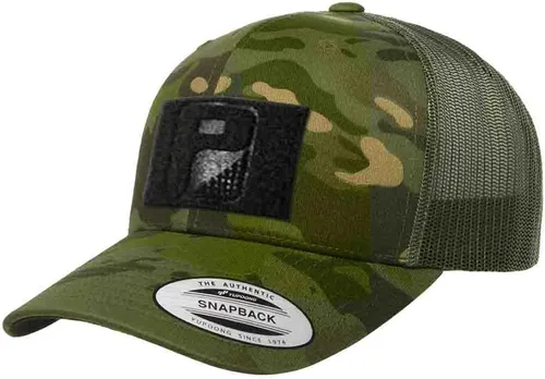 Vista 10 de Pull Patch Multicam - Gorra de camionero con diseño de camuflaje curvado, gorra táctica, superficie de bucle de 2 x 3 pulgadas para fijar parches