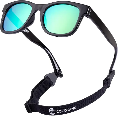 Vista 23 de COCOSAND Flexible Polarized Baby Sunglasses with Strap Beige
