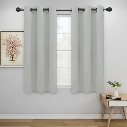Vista 200 de Easy-Going - Cortinas opacas para dormitorio, aislamiento térmico sólido con ojales, cortinas de ventana para reducción de ruido, cortinas