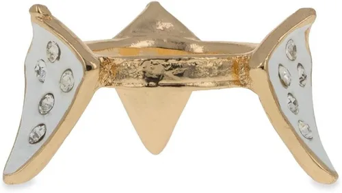 Vista 6 de Soporte para huevos de metal en tono dorado con rombos blancos