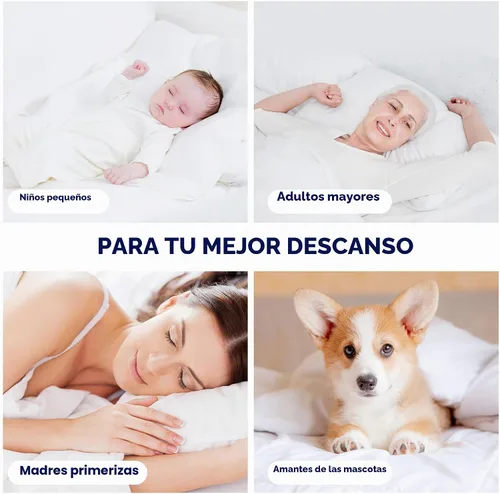 Vista 4 de SLEEP ZONE Protector de colchón impermeable tamaño Twin, almohadilla de colchón para dormitorio universitario, funda de colchón esponjosa, 39 x 75