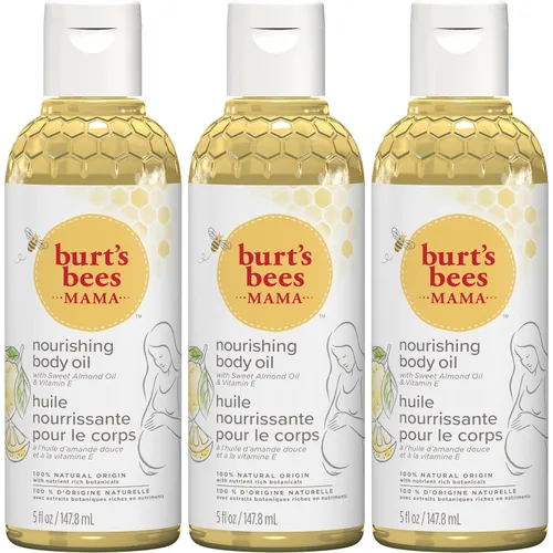 Vista 3 de Burt Bees Mama Bee: aceite corporal nutritivo con vitamina E, 4 oz, paquete de de 1, Amarillo