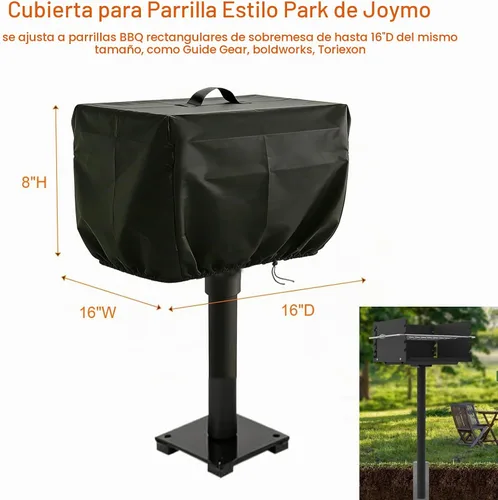 Vista 2 de Cubierta para parrilla de carbón estilo parque 16x16x8in impermeable